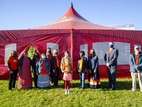 McMurray Métis donate outdoor classroom to Dr. K.A. Clark Elementary School. Supplied image