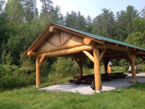 The outdoor classroom Pavillion at the Shaw Woods Outdoor Education Centre.