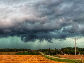 A line of thunderstorms near Walkerton Tuesday evening. PHOTO BY MARK ROBINSON