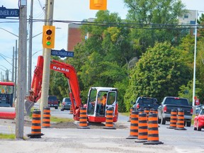 Belleville police are reminding the public to use caution near the intersection of Dundas Street East and Herchimer Avenue, above in September, after a collision there on Wednesday.