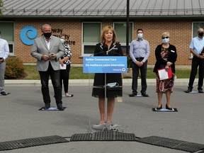 Surrounded on Friday afternoon by local dignitaries outside Tweed's Gateway Community Health Centre, Ontario Deputy Premier and Health Minister Christine Elliott announces the creation of eight new Ontario Health Teams. They included the new Hastings-Prince Edward team.