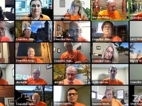 Wearing orange shirts in recognition of the harm done by Canada's former residential school system, Hastings County councillors meet online Thursday. It was Orange Shirt Day and the first the National Day for Truth and Reconciliation.