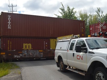 The Boundary Street crossing in Prescott remained blocked as of noon Thursday. The Edward Street overpass was also closed, but the Sophia Street crossing was open.
Tim Ruhnke/The Recorder and Times