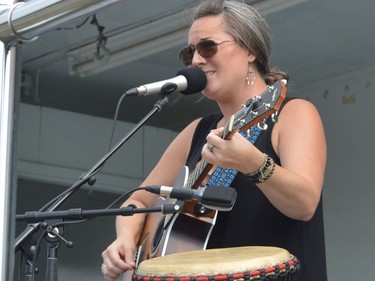 Amanda Keeley performs at the open-air concert at the Spencerville Fair on Saturday. With no entertainment tent this year because of the COVID-19 pandemic, fairgoers were invited to bring their lawn chairs to the George Drummond Memorial Grounds and enjoy live music in the afternoon and evening.
Tim Ruhnke/The Recorder and Times