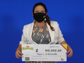 Joyce Lafrance of Brockville won $100,000 playing Instant Crossword Tripler.
OLG photo/The Recorder and Times