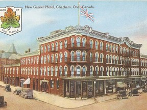 The Garner Hotel was built in stages beginning in the early 1870s. It was destroyed by fire in 1929.
