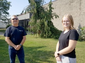 Gregory Gawne, president of New Rubber Technologies Canada Inc. and general manager at the Tilbury facility, is shown with Meghan Vanderzwart, human resources manager, during a Sept. 11 barbecue to recognize staff. Trevor Terfloth/Postmedia