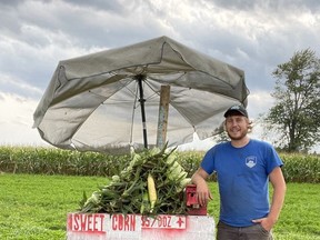 Oliver Papple, a 21-year-old farmer who grows two acres of sweet corn on his farm just outside of Seaforth. Submitted