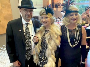 The Rotary Club of Grand Bend's recent Autumn Indulgence raised more than $100,000. Pictured are some of the best dressed at the virtual gala Sept. 25. From left, Jim LeBer, Marlene Janzen Le Ber (grand prize winner) and Mary Anderson. Handout