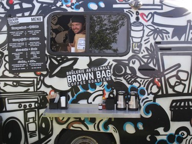 Aaron Stafford of Brown Bag Coffee Roasters, in the baristamobile at the W3G Pop Up Market. Photo on Saturday, September 11, 2021, in Long Sault, Ont. Todd Hambleton/Cornwall Standard-Freeholder/Postmedia Network