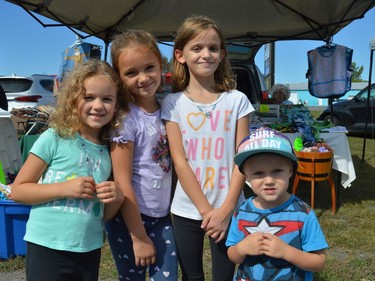 From left, cousins Lilah, Piper, Olivia and Rhett Hunter enjoying each others company at the Iroquois Apple Festival on Saturday September 18, 2021 in Iroquois, Ont. Shawna O'Neill/Cornwall Standard-Freeholder/Postmedia Network