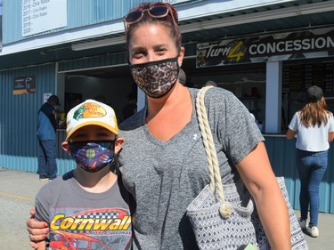 From left, Konner and Keri Cholette were happy to attend the Fireball Enduro and support a family member on Saturday September 18, 2021 in Cornwall, Ont. Shawna O'Neill/Cornwall Standard-Freeholder/Postmedia Network