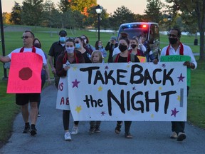 Locals walked from Lamoureux Park to the streets of Cornwall, escorted by CPS, during Take Back the Night on Thursday, Sept. 16 Tuesday August 24, 2021 in Cornwall, Ont. Shawna O'Neill/Cornwall Standard-Freeholder/Postmedia Network