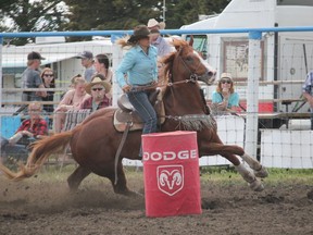 The Hanna Indoor Pro Rodeo is packing it up, and moving to the Hand Hills Lake Stampede Grounds Sept. 25-26 in order to adhear to AHS health regulations. The event will be similar in style to the Hand Hills Lake Stampede with a beer garden, concession and of course, rodeo events. Herald file photo
