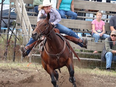 The Ladies Barrel Racing was a big event over the Sept. 25-26 weekend with women from all over Canada and the US competing in the event at the Hanna Indoor Pro Rodeo held at the Hand Hills Lake Stampede Grounds due to COVID-19. Jackie Irwin/Postmedia