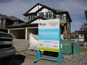 Construction is almost complete on two Habitat for Humanity Edmonton duplexes in the Meadowview neighbourhood.