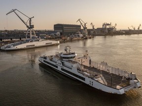 The new Amherst Islander II and Wolfe Islander IV ferries, seen at the shipyard in Galati, Romania, where they were built, arrived in Quebec City on the weekend. They are expected to be in service in the Kingston area in the spring of 2022.