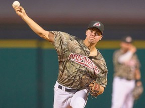 Kingston's Matt Brash pitches for the Arkansas Travelers in a Double-A Minor League Baseball game during the 2021 season.