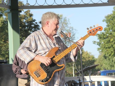 Mike Whitehead on bass performs George Thorogood's Move It On Over during the Mel Gardner Tribute Night held at the Pembroke amphitheatre on Sep. 1.