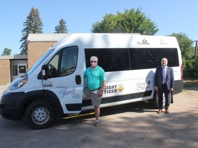 The Pembroke and Laurentian Valey Handi-Bus has been safely providing door-to-door transit services for seniors and people with disabilites for 32 years. In the photo from left, Dan Callaghan, Handi-Bus manager, and Pembroke Deputy Mayor Ron Gervais, chairman of the Friends of the Disabled Inc. board of directors, the organization behind the Handi-Bus.