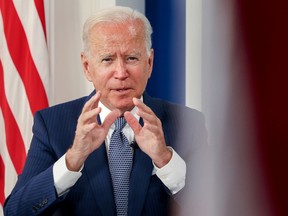 U.S. President Joe Biden hosts a virtual (COVID-19) Summit as part of the United Nations General Assembly from the South Court Auditorium in the White House in Washington, D.C., on Sept. 22.