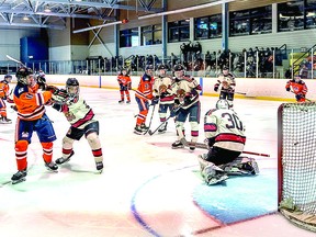 Soo Thunderbirds played host to Blind River Beavers in their 2021-2022 Northern Ontario Jr. Hockey League regular season opener at John Rhodes Community Center. Blind River eked out a 2-1 decision over the Soo. BOB DAVIES/SAULT THIS WEEK