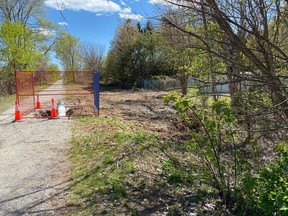 Work has been underway this summer extending sewer connections along the Howard Watson Nature Trail for the Rapids Parkway extension project. Part of the trail is closing for six weeks starting Sept. 13. (Submitted)