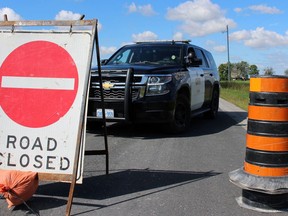 One person is dead and two other people were taken to hospital after a two-car crash at the intersection of Marthaville Road and Aberfeldy Line on Friday September 10, 2021 in Dawn-Euphemia Township, Ont. Terry Bridge/Sarnia Observer/Postmedia Network