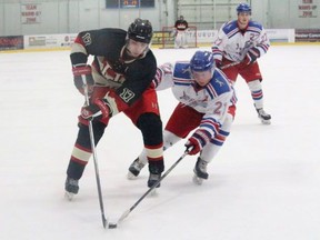 The Stony Plain Flyers will play their first regular season game against the Spruce Grove Regals at Glenn Hall Centennial Arena tonight at 8:30 PM. File photo.