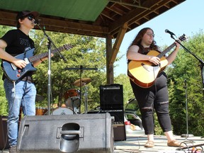 Nolan Gibson and Amber Banks perform on Saturday at the 17th annual Birdtown Jamboree "Cornstock" Festival held at Homegrown Hideaway just outside Port Dover.