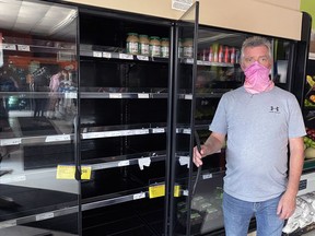 Jeff Wiggans of Clover Farm Wiggans Food in Port Rowan says the ongoing power outage caused by Sunday's severe thunderstorm could cost him $30,000 in lost product.