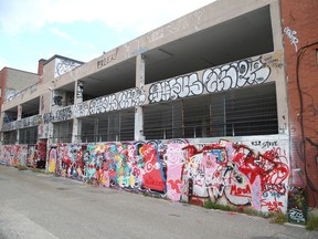 A graffiti wall located at Old City Hall Lane in downtown Sudbury on Sept. 10.
