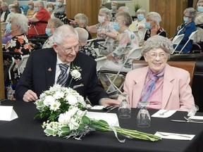 Bill and Fran Abbott celebrated their 75th anniversary with a 'wedding ceremony' at Sarnia's Landmark Village on Aug. 27.