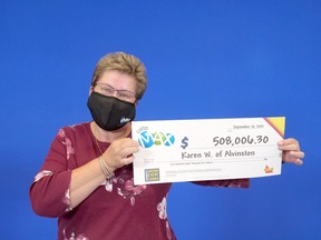 Karen White-McCallum of Alvinston won $508.006.30 in the July 2 Lotto Max draw. Handout