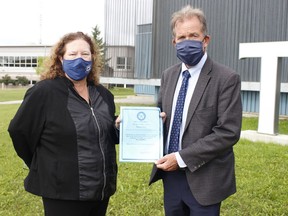 Christy Marinig, chief executive officer of the Timmins Economic Development Corporation, and Mayor George Pirie were at the Timmins Museum Friday morning to proclaim Sept. 10 to 19 as Welcoming Week.

RICHA BHOSALE/The Daily Press