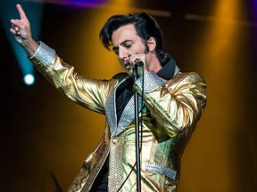 Pete Paquette takes the Shell Theatre stage as Elvis on Sept. 22, backed by The Rockin' Royals and The Tonettes. Photo supplied.