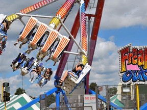 Among the popular attractons at the Paris Fair, which wrapped up on Labour Day, was the Freak Out ride, which, like the other rides on the midway, stood down on a regular basis for thorough sanitizing.