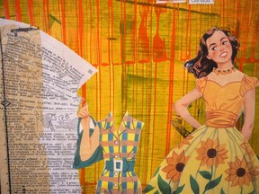Yellow Doll is a collage by Sarah Cowling showing at the Station Arts Centre during the 12"x12" exhibit until Oct. 1st. (Chris Abbott/Norfolk and Tillsonburg News)