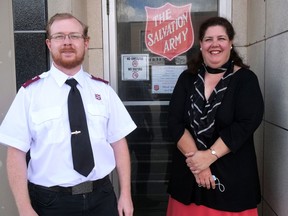 Lieutenant Drew Young, left, is the new Corps Officer (Pastor) at the Salvation Army Tillsonburg Community Church and Clare Laker is the new Salvation Army Tillsonburg Community and Family Services Worker. (Chris Abbott/Norfolk and Tillsonburg News)