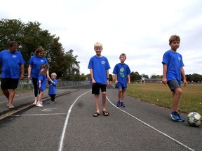 Greg and Anita D'Hulster walk with their grandchildren in the 2020 virtual Kidney Walk in Tillsonburg. This year's Kidney Walk is Sept. 26. (Chris Abbott/File photo)