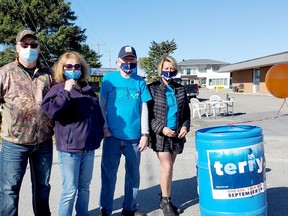 Lions Club members and volunteers were out collecting donations for the annual Terry Fox Run.