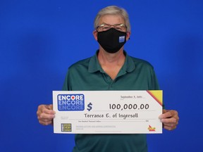 Ingersoll's Terrance Edwards was an Encore winner in a July Lotto Max draw (Submitted photo)