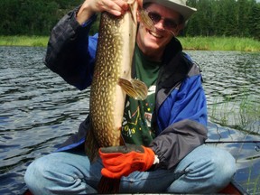 Son Greg took the prize for biggest pike during the catch and release competition that year.