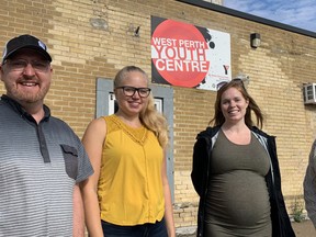 A collaborative effort from Youth Unlimited's Jesse Britton (left) and Victoria Schreuders, and West Perth's Abbey Hemstock and Hannah Cann (right), will make for an exciting re-opening of the West Perth Youth Centre located at 89 Ontario Rd., Mitchell on Oct. 1. ANDY BADER/MITCHELL ADVOCATE