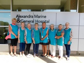 Some members of the AMGH Auxiliary outside of the hospital (L-R): Eda Greydanus, Roselin Hartleib, Mary Ann Burgess, Dorothy Lyndon, Kim Ferris, Wendy Harvey, Melitta Wasylciw and Louise Schaefer. KATHLEEN SMITH