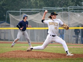 An Edmonton Prospects pitcher. Photo by Kristine Jean