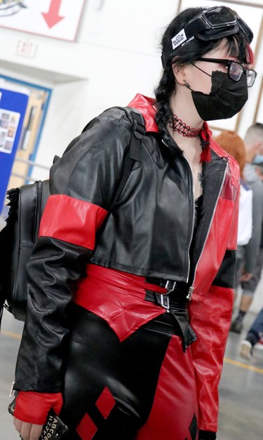 Kye Carter, as Harleyquinn from The Suicide Squad, at Steel City NerdCon at Canadian Bushplane Heritage Centre on Saturday, Oct. 2, 2021 in Sault Ste. Marie, Ont. (BRIAN KELLY/THE SAULT STAR/POSTMEDIA NETWORK)