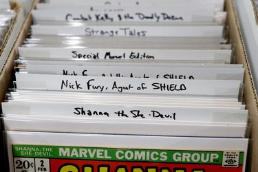 Comic books at Steel City NerdCon at Canadian Bushplane Heritage Centre on Saturday, Oct. 2, 2021 in Sault Ste. Marie, Ont. (BRIAN KELLY/THE SAULT STAR/POSTMEDIA NETWORK)