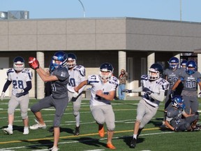 The Ardrossan Bisons fell 21-15 to St. Francis Xavier in Week 4. 
Photo courtesy Randy Chamzuk