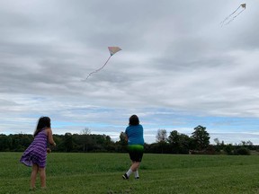 Nyree and Sawyer Jesing were out in the fields trying out kite flying on Sunday, September 26 at the annual Kites in the Field event. Hannah MacLeod/Lucknow Sentinel